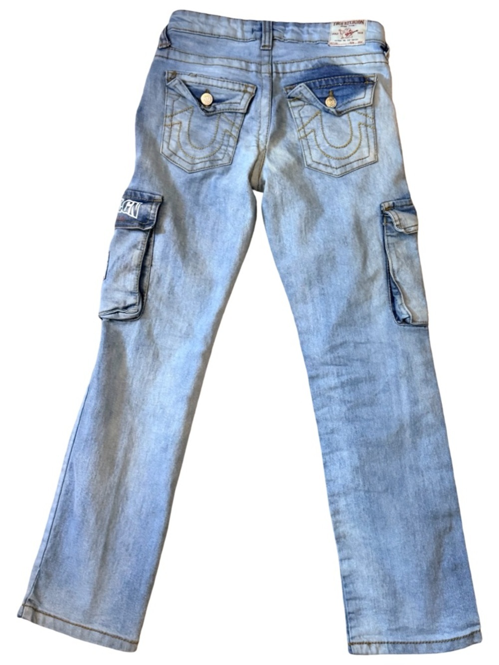 True Religion Ricky Relaxed Straight Cargo Jeans | Kids Size 10 🔥Unisex Fit - Picture 2 of 13